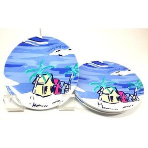 New Set of 4 Vineyard Vines x Target Island Melamine Appetizer Plates BPA Free
